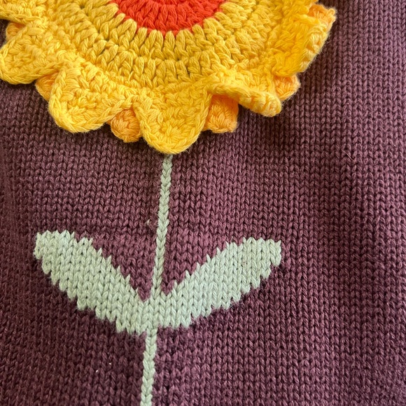 Gymboree Purple Knit Dress with Sunflower Design - Picture 11 of 11